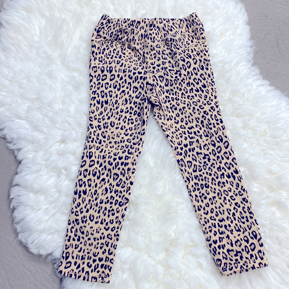 New Gap Denim Toddler Girls Leopard Cheetah Print Jeggings Pants Size 4 Years !